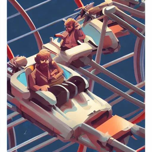 Prompt: stylized stephen hawking on roller coaster, minimalist ben hur, loftis, cory behance hd by jesper ejsing, by rhads, makoto shinkai and lois van baarle, ilya kuvshinov, rossdraws global illumination