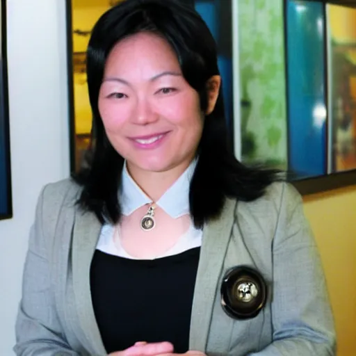 Image similar to Keiko Sofía Fujimori Higuchi with super saiyan hair