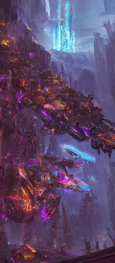 Image similar to world of warcraft futuristic, hyper detailed, cyberpunk