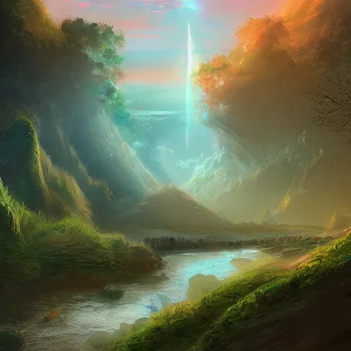 Image similar to celestia, eden, river, fantasy artwork, award winning, very very very very very very very beautiful scenery, artstation