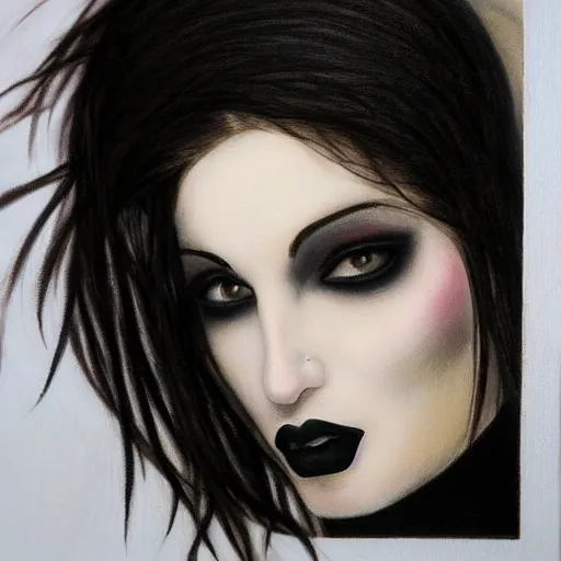 Image similar to pale goth beauty, realism