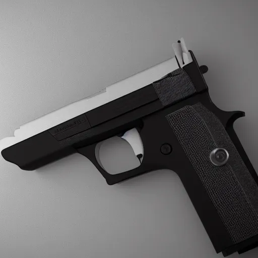 Prompt: handgun designed by dieter rams, 3 d render, unreal engine 5, cinematic lighting, high detail product photo