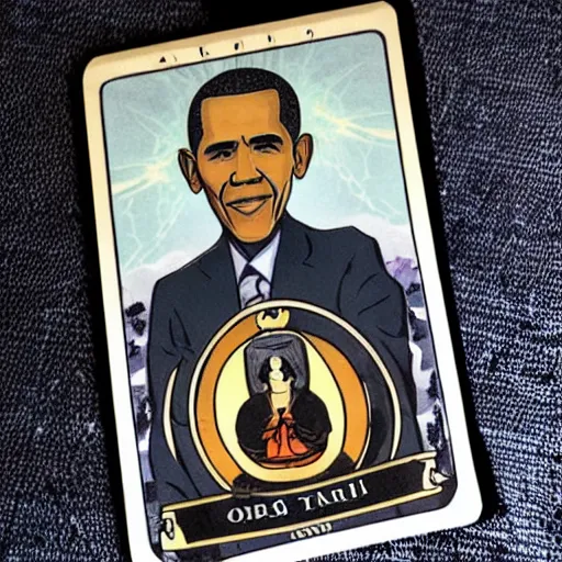 Prompt: the tarot card'obama'