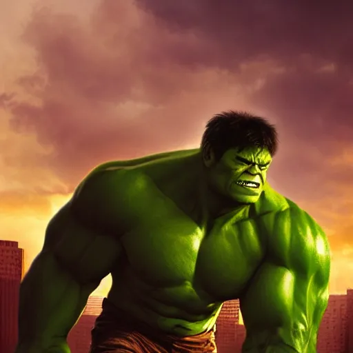 Prompt: the hulk as harry potter, realistic artstyle, artstation, professional digital edit, wide shot, hd, cinematic, 8 k, 4 k
