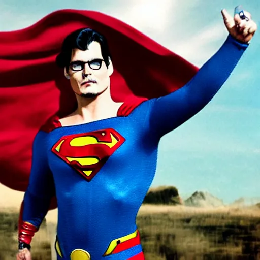 Image similar to johnny depp as superman