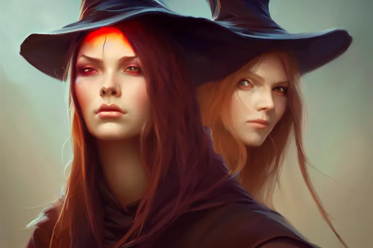 Prompt: female witch by brandon sanderson, character design, painting by wojtek fus, howard pak, petri rahkola, gerard kravchuk,