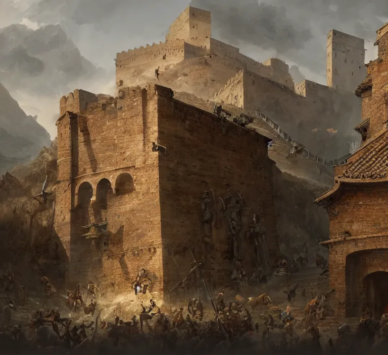 Prompt: italian renaissance workshop, highly detailed, artstation, concept art, sharp focus, illustration, rutkowski, the Great Wall