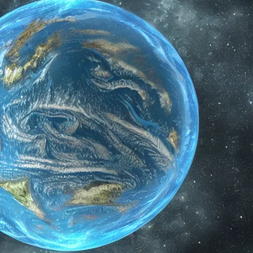 Image similar to the very detailed scene of earth in 2046