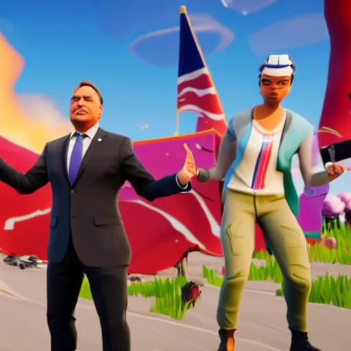 Image similar to Viktor Orban in Fortnite doing the Floss