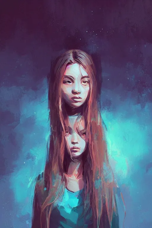 Image similar to portrait of ghost rule girl, by alena aenami, by ross tran, digital art painting