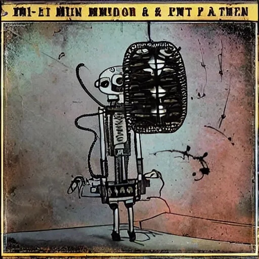 Prompt: E.M. Pino + miniature anti-bot machine created by Ziggy, the former Demon King