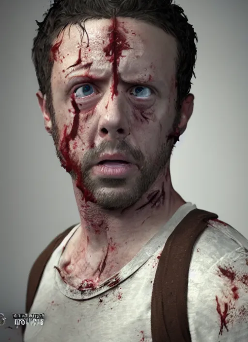 Image similar to joey from friends in the walking dead, face enhance, realistic, shaun of the dead, izombie, ultra detailed, octane render, lovecraftian, horror, dead space, the walking dead