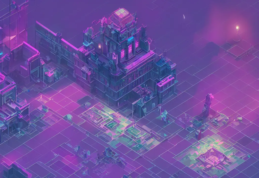 Prompt: hospital isometric magicavoxel bloodborne no mans sky, vaporwave, cinematic lighting, 4 k