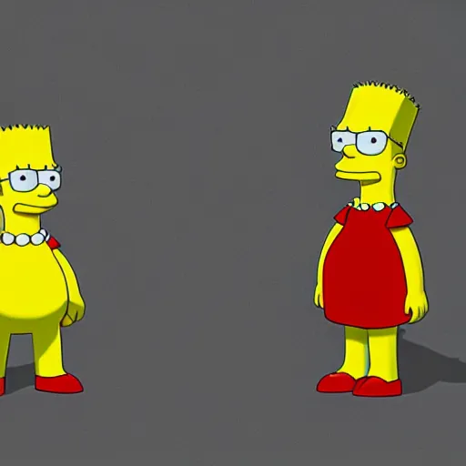 Image similar to christina hendricks as the simpsons characters, 3 d render, blender,