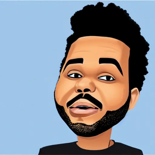 Prompt: the weeknd 2020 funny cartoon caricature