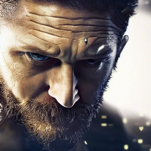 Image similar to Tom Hardy in wolverine Suit 4K quality Photorealism