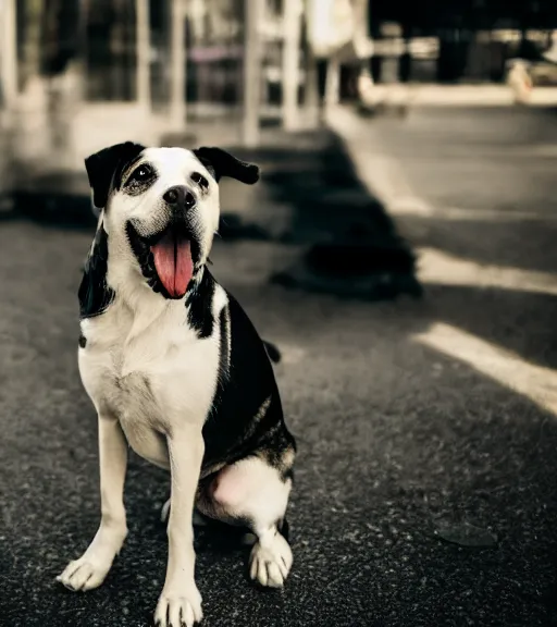 Image similar to portrait of dog, cinematic,4k,35mm,street photo, 4k,35mm,street photo, epic