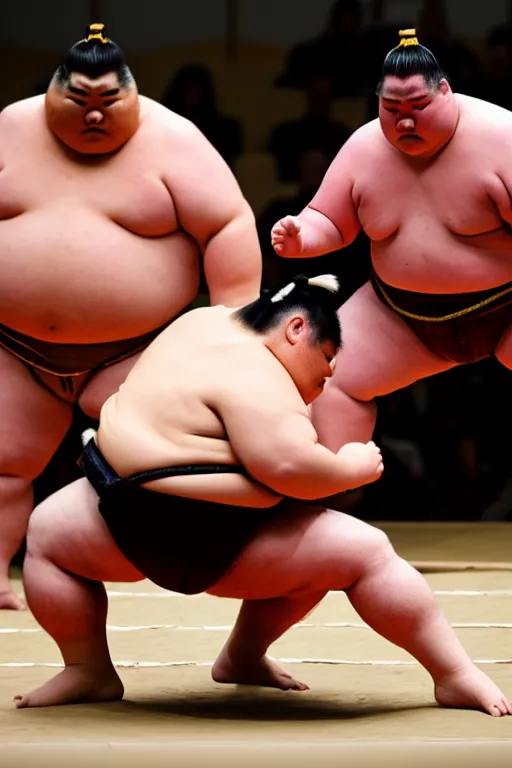 Image similar to a professional sumo wrestler preparing for a match, realistic photo