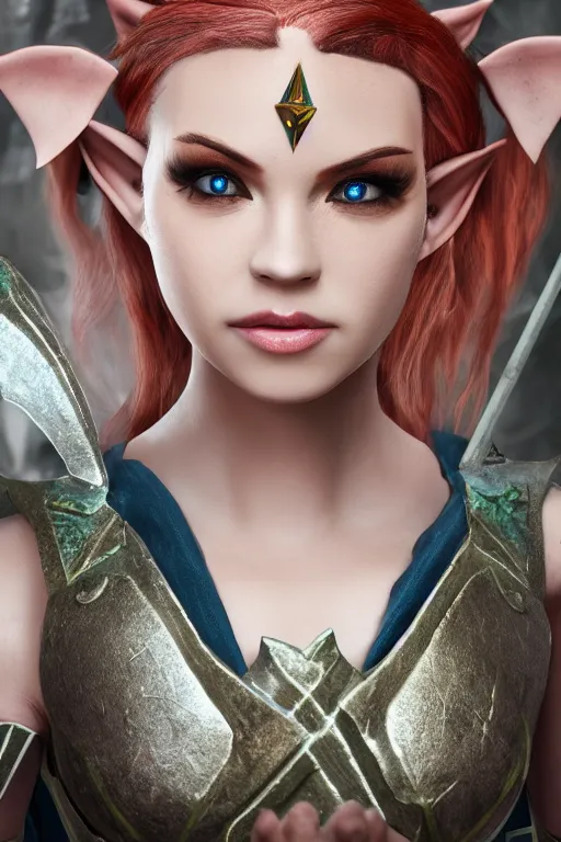 Image similar to a female DND elf, high resolution film still, 8k, HDR colors, cosplay, studio lighting