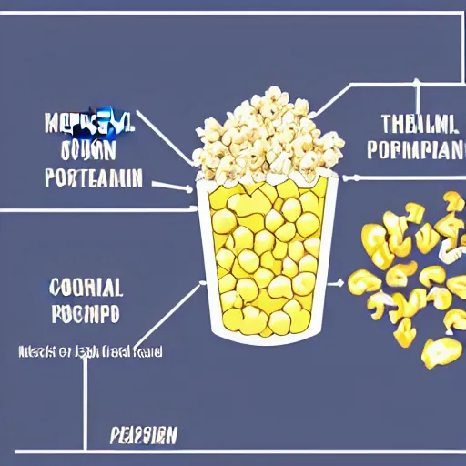 Image similar to medical diagram showing the mechanism by which the stomach produces popcorn,