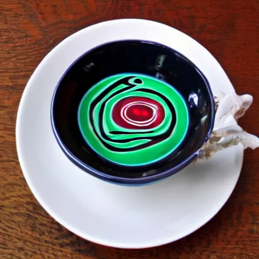 Prompt: teacup maori art