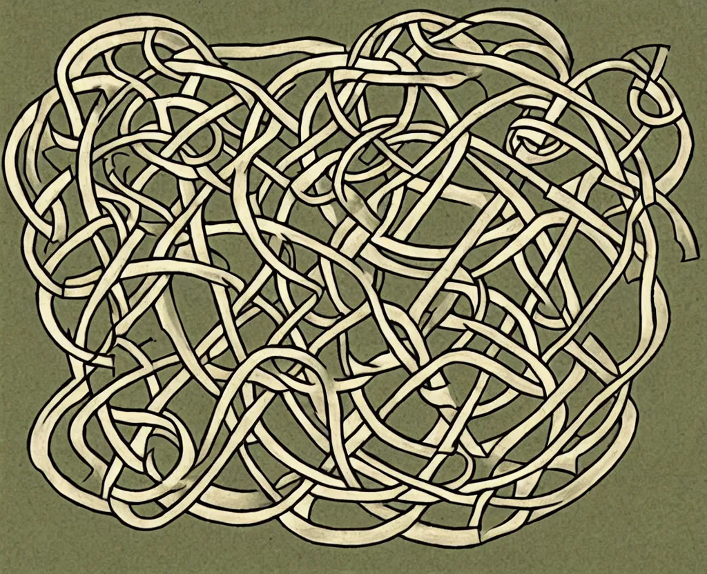 Image similar to a diagram of a celtic knot made of snakes