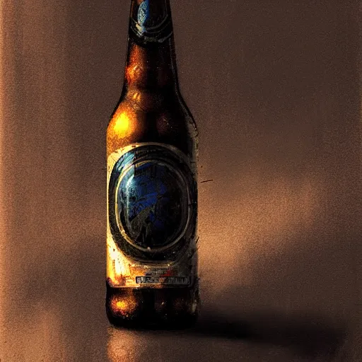 Prompt: a bottle of beer testifying in court, dramatic lighting, illustration by Greg rutkowski, yoji shinkawa, 4k, digital art, concept art, trending on artstation