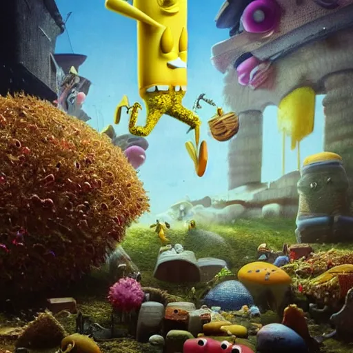 Prompt: hyperrealistic mixed media high resolution painting of anatomically correct SpongeBob SquarePants, stunning 3d render inspired art by István Sándorfi and Greg Rutkowski, perfect symmetry, dim volumetric lighting, 8k octane beautifully detailed render, post-processing, extremely hyper-detailed, intricate, epic composition, highly detailed attributes, highly detailed atmosphere, cinematic lighting, masterpiece, trending on artstation, very very detailed, masterpiece, stunning, flawless structure, lifelike texture, perfection,