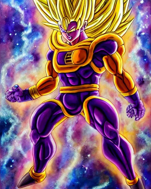 Prompt: a oil / watercolor painting full body character portrait of super saiyan golden frieza in the style of moebius in the style of leonard boyarsky trending on artstation deviantart pinterest detailed realistic hd 8 k high resolution