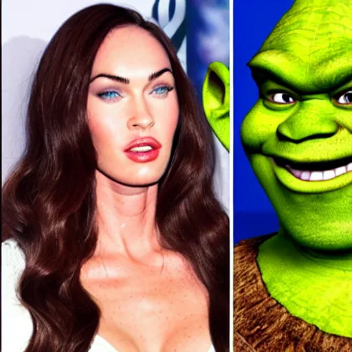 Image similar to megan fox, shrek