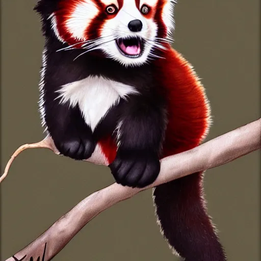 Image similar to red panda by Yuumei
