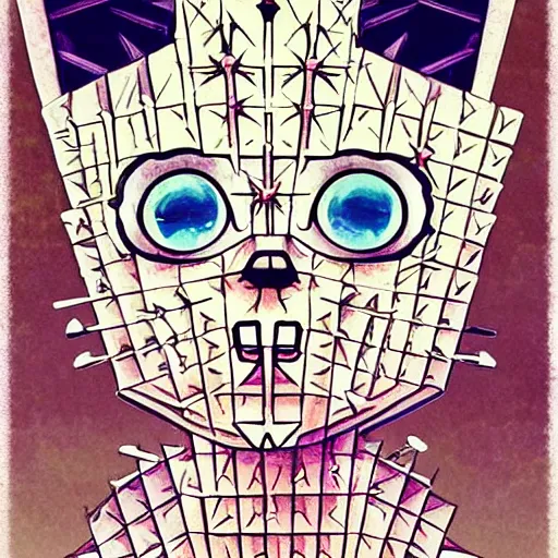 Image similar to portrait of cute Pinhead Hellraiser, summertime, kawaii, studio Ghibli