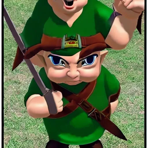 Image similar to Danny DeVito as Link in Ocarina of Time