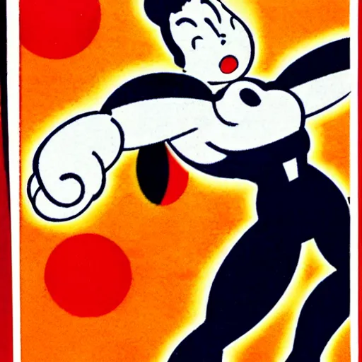 Prompt: Mighty Atom, illustrated by Osamu Tezuka