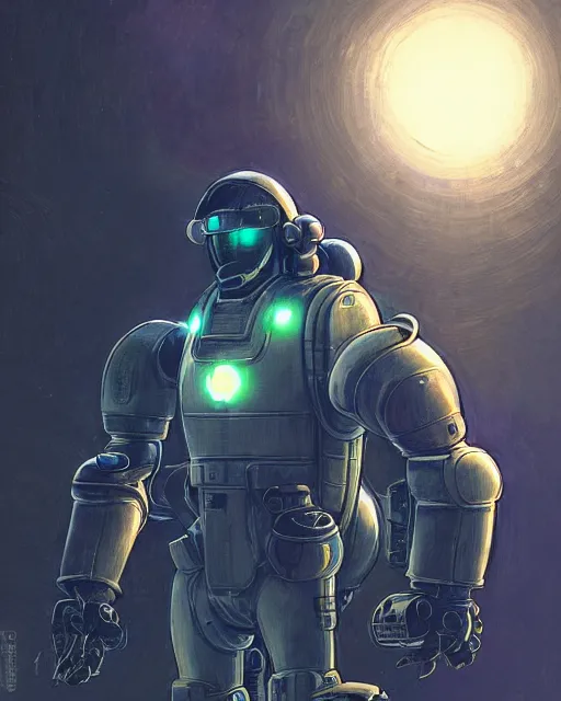 Image similar to luigi in a mech scifi suit with missles and small lights by, fantasy character portrait, ultra realistic, futuristic background by laurie greasley, concept art, intricate details, highly detailed by greg rutkowski, gaston bussiere, craig mullins, simon bisley