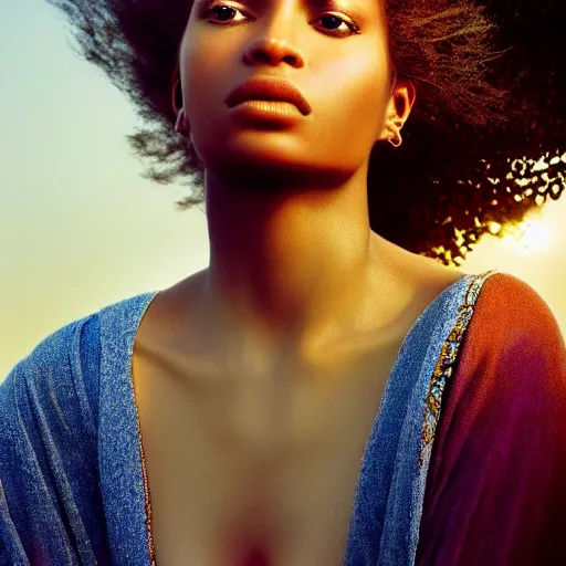 Image similar to photographic portrait of a stunningly beautiful malian renaissance female in soft dreamy light at sunset, contemporary fashion shoot, by edward robert hughes, annie leibovitz and steve mccurry, david lazar, jimmy nelsson, breathtaking, 8 k resolution, extremely detailed, beautiful, establishing shot, artistic, hyperrealistic, beautiful face, octane render