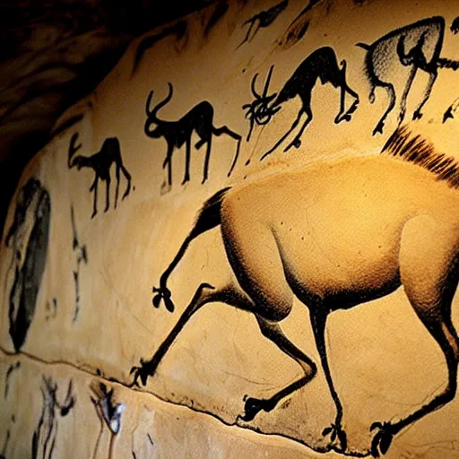 Prompt: hunting, chauvet cave