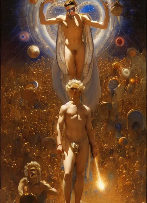 Image similar to the sixth sphere jupiter : the just rulers from dante's divine comedy. highly detailed painting by gaston bussiere, craig mullins, j. c. leyendecker 8 k