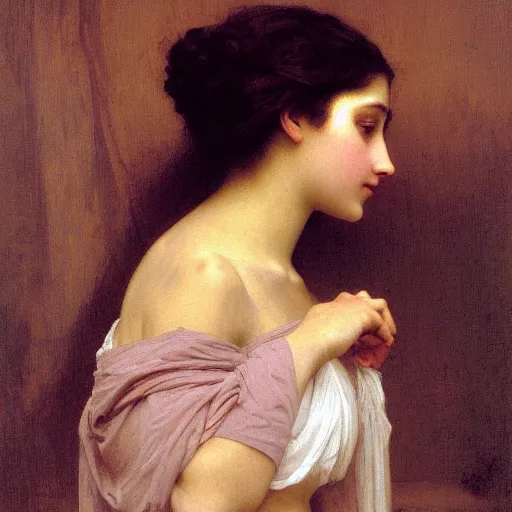 Prompt: A beauty, painted by William-Adolphe Bouguereau