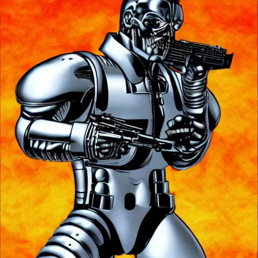 Image similar to a t - 8 0 0 terminator in yusuke murata style, detailed