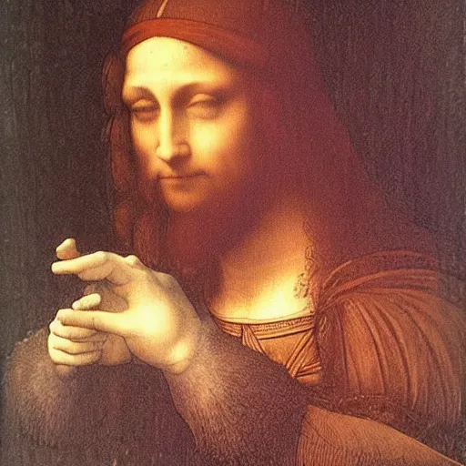 Image similar to leonardo da vinci dancing in the club