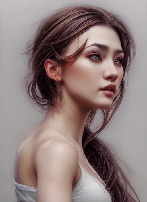 Image similar to photo of a gorgeous young woman in the style of stefan kostic, realistic, sharp focus, 8k high definition, insanely detailed, intricate, elegant, art by stanley lau and artgerm