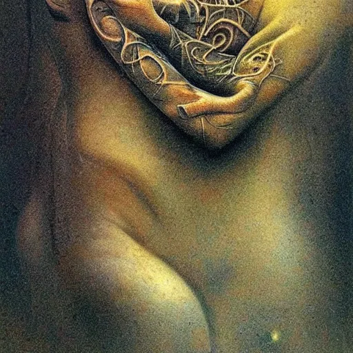 Prompt: tattoo design by beksinski