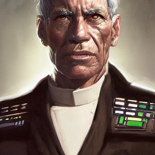 Image similar to portrait of a man by greg rutkowski, old admiral jagged fel, star wars expanded universe, he is about 6 0 years old, wearing uniform of the galactic alliance navy, highly detailed portrait, digital painting, artstation, concept art, smooth, sharp foccus ilustration, artstation hq