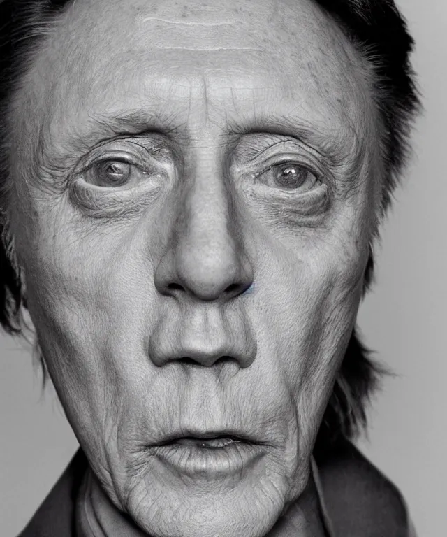 Image similar to photograph of christopher walken, by robert mapplethorpe, intense, bold, exaggerated, ultra sharp, extra details, ultra high quality, trending on pinteresst