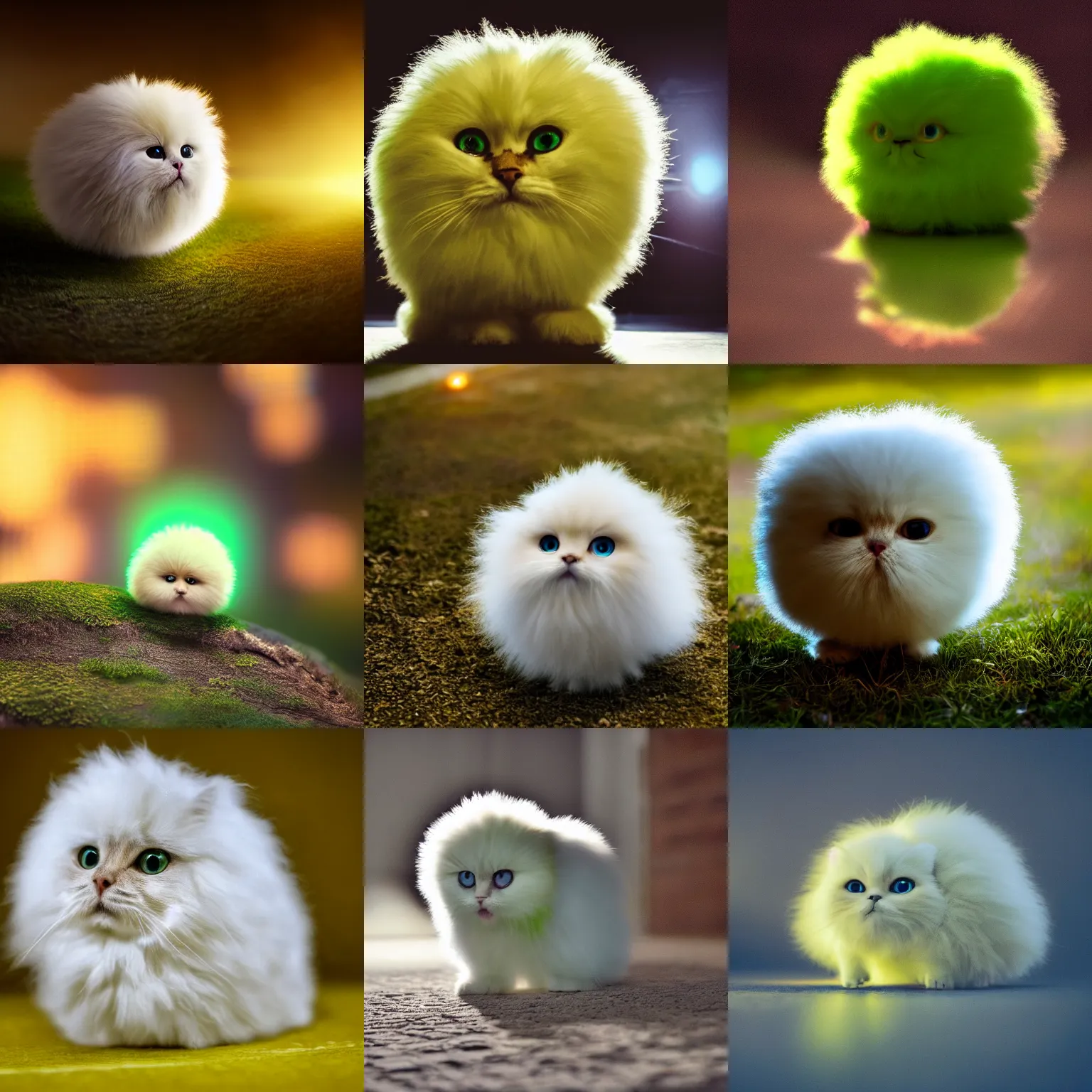 Prompt: lightly lime colored cute puff ball with cute face, cinematic shot, dramatic volumetric lighting, epic composition, 4K Ultra HD