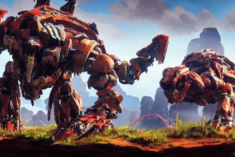 Image similar to shellsnapper machine mecha animal beast robot of horizon forbidden west horizon zero dawn bioluminiscence global illumination ray tracing hdr fanart arstation by sung choi and eric pfeiffer and gabriel garza and casper konefal