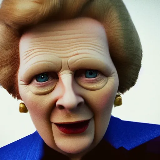 Image similar to limmy brian limond as margaret thatcher, realistic, wide shot, sunny lighting, octane render, hyper realistic, high quality, highly detailed, hd, beautiful, cinematic, 8 k, unreal engine, facial accuracy,