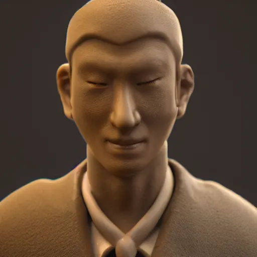 Image similar to clay figurine of rishi sunake, blender, unreal engine, concept art, octane render, highly detailed, smooth, sharp focus