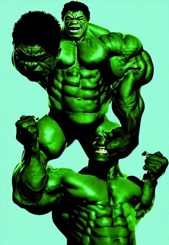 Image similar to Obama Hulk by Beeple with a little Andy Warhol influence